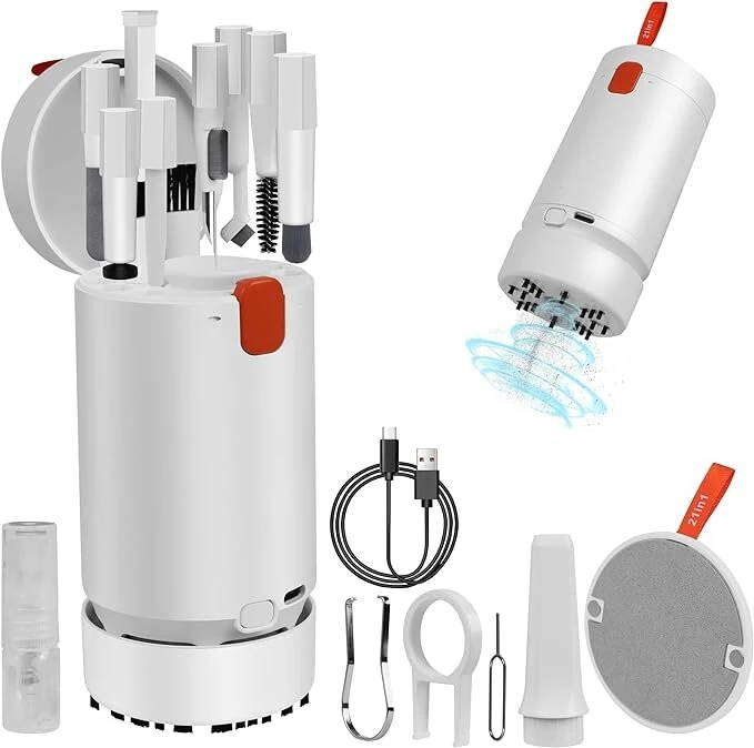 (image for) 21-in-1 Upgraded Electronic Keyboard Cleaning Kit with Mini Vacuum for Laptop, iPad, Phone, Camera, Earbud Cleaning Multifunctional Computer Screen Cleaning Brush Tools