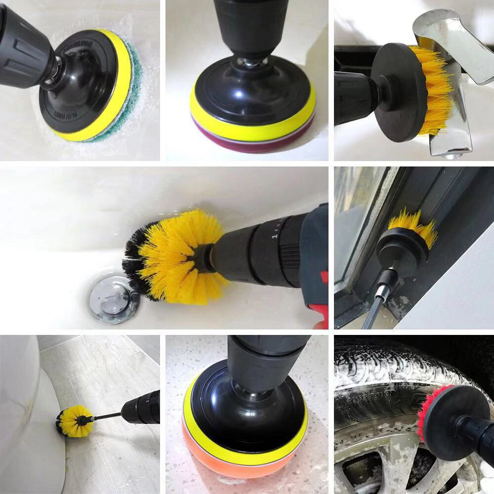 (image for) 25PC/SET Electric Drill Brushes Brush Attachable for Cleaning Pool Tile Flooring Brick Ceramic Marble Grout Bathroom Car