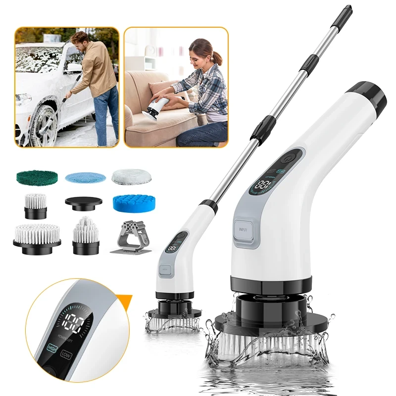 (image for) Cordless Electric Cleaning Brush Cordless Handheld Shower Washer Rotating Cleaner Multi-function Cleaner IP67 Waterproof