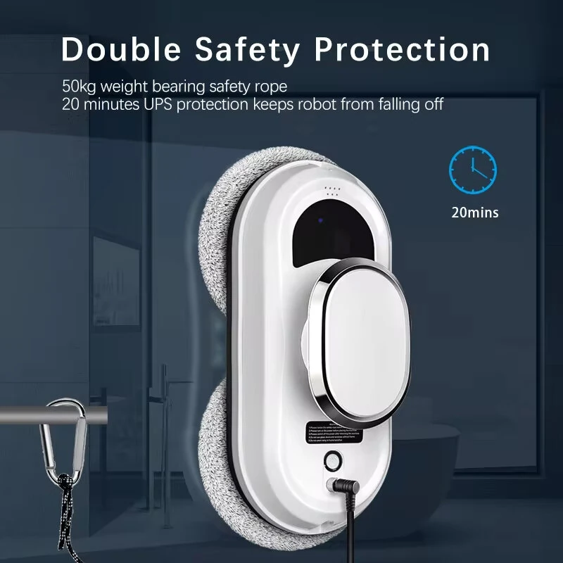 (image for) Electric Window Cleaner Robot With Remote Control Smart Glass Cleaning Robotic with 5600Pa Strong Suction Window Cleaning Robot for Windows Tiles Class Door